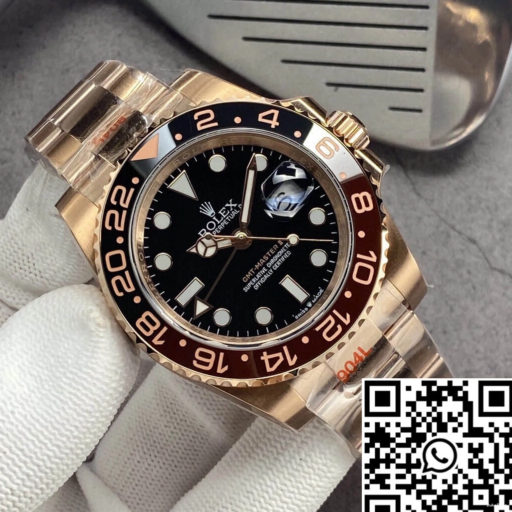 Rolex Factory GMT Dial 126715CHNR-0001 II Rose Master Gold Black GM 0904